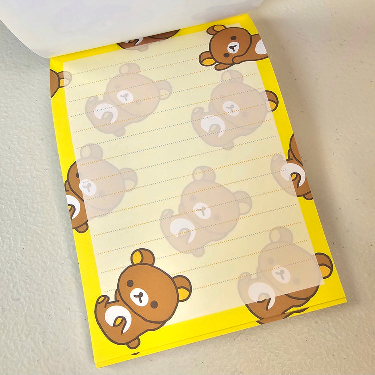 Rilakkuma Large Memo Pad Sticker Page Kawaii Stationery Notepad Collectible Used