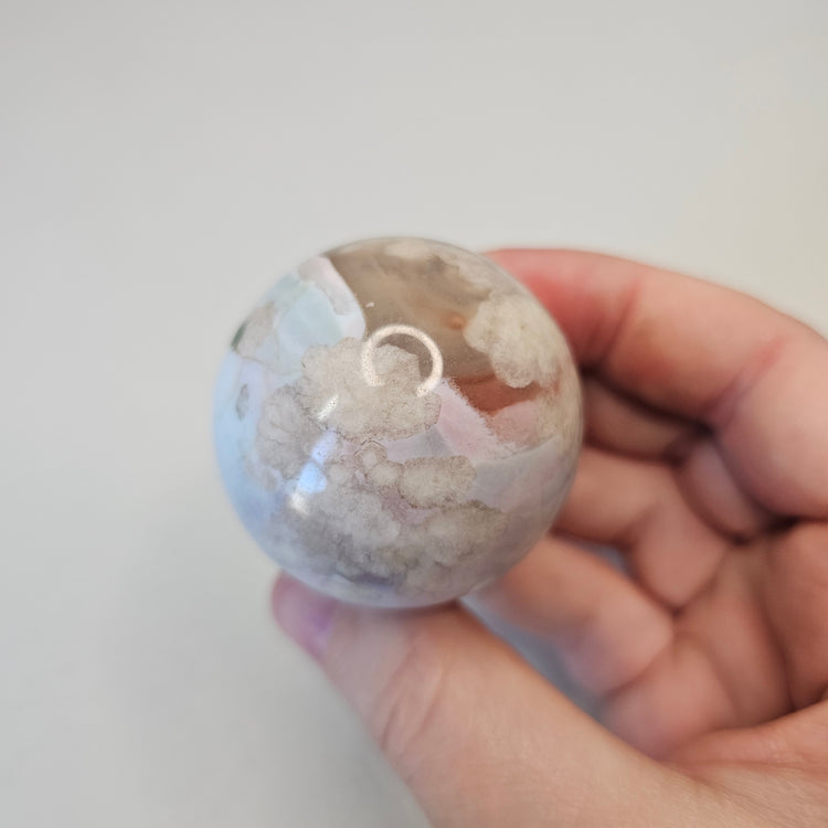 Green Flower Agate Sphere High Quality Collectible