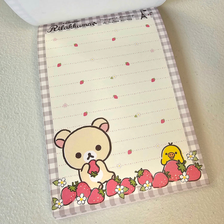 Rilakkuma Large Memo Pad Sticker Page Kawaii Stationery Notepad Collectible