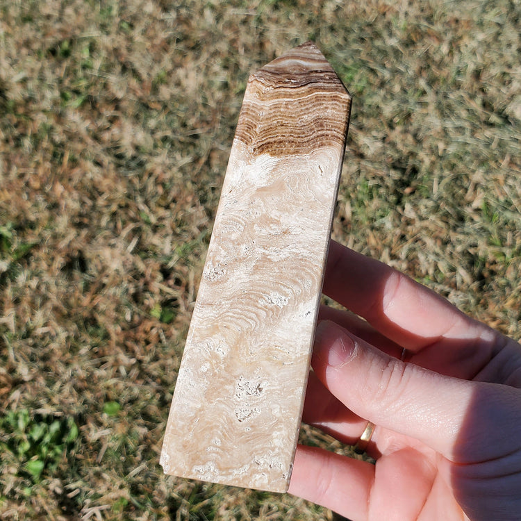 Rootbeer Calcite Tower Obelisk Inner Balance Crystal Brown Gift Gorgeous Quality