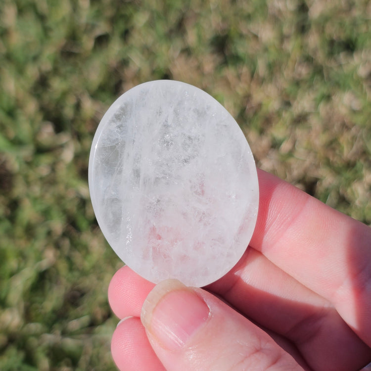 Clear Quartz Worry Pocket Stone Crystal BONUS Info Card Gifts