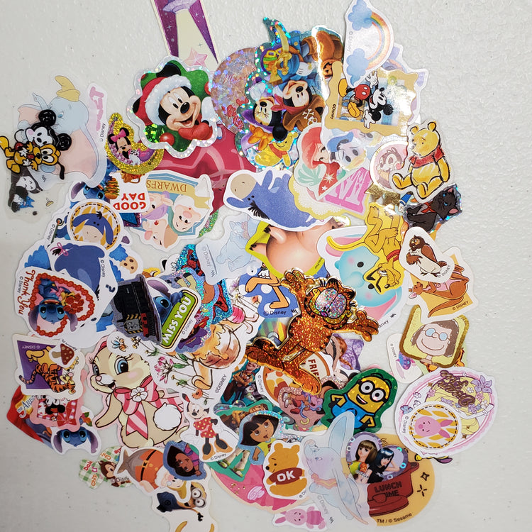 Cartoon Character Kawaii Sticker Flakes 100 Lot Sack Gifts Collectible Japan