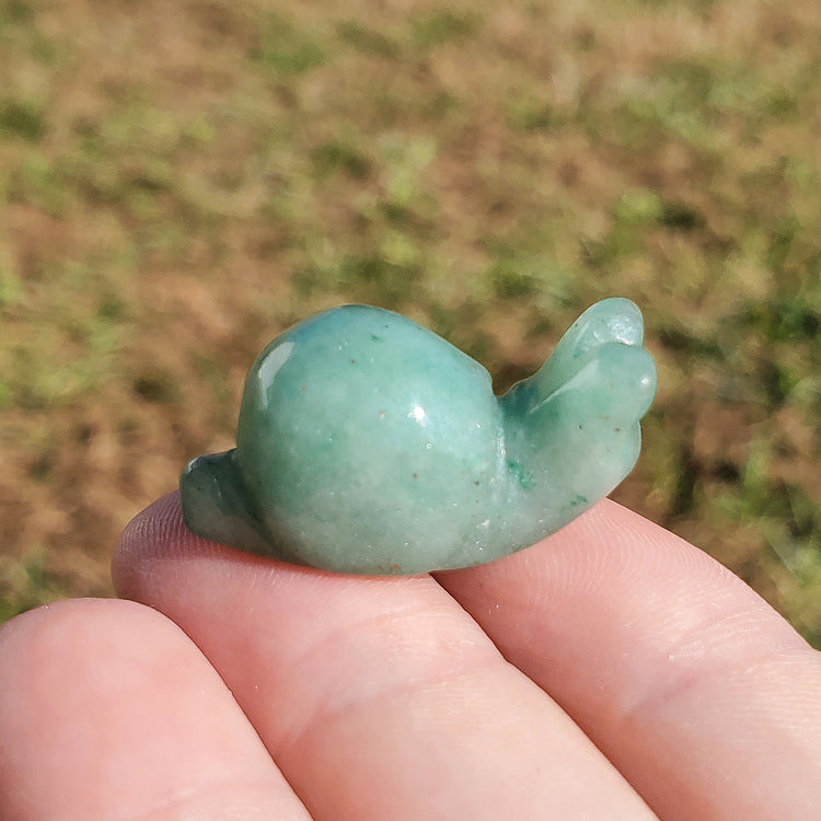 Green Aventurine Happy Snail Mail Carving Crystals Minerals Collectible Gifts