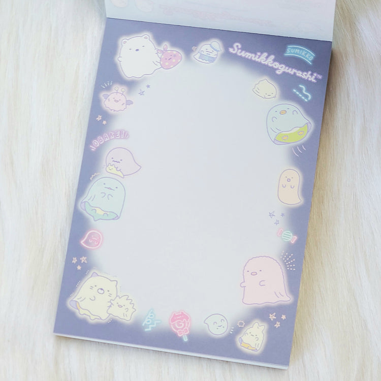 San-x Sumikko Gurashi Obake Ghost Halloween Large Memo Pad Kawaii Stationery Notepad