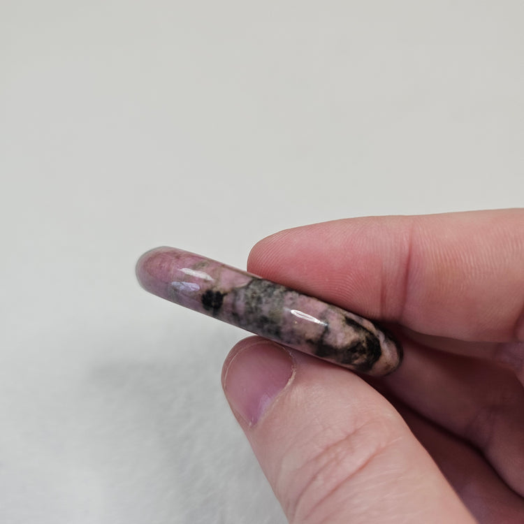 Rhodonite Handcrafted Thumb Pocket Worry Stone Anxiety Relief BONUS Info Card