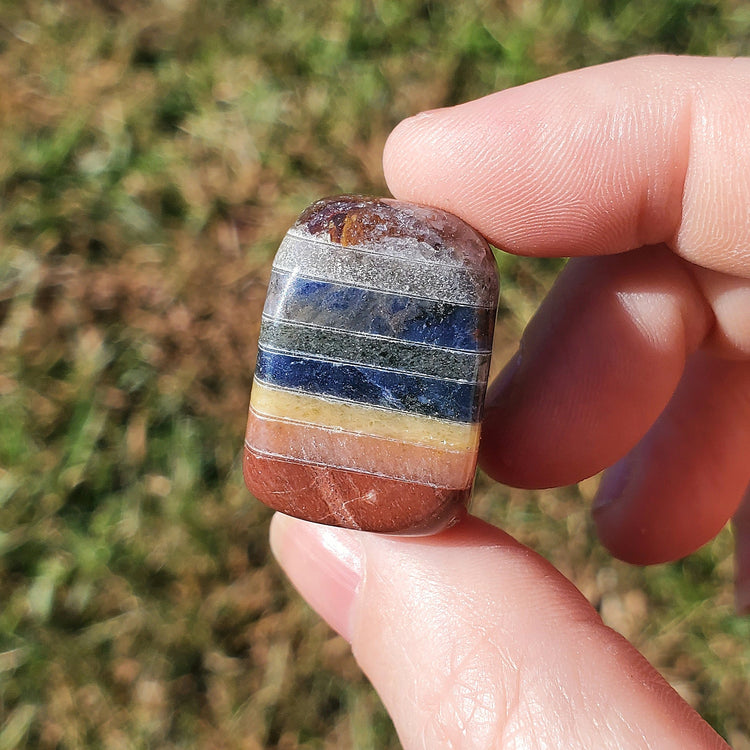 7 Chakra Bonded Tumbled Stone Crystals Collectible Healing Reiki Metaphysical