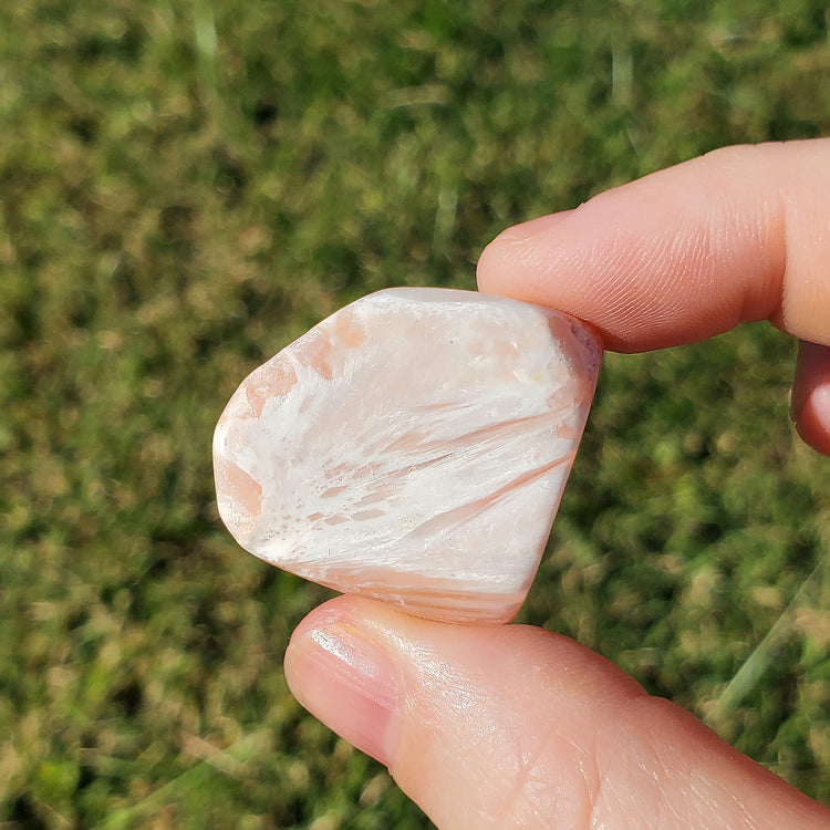 Scolecite Tumble Pocket Stone BONUS INFO CARD Crystals Minerals