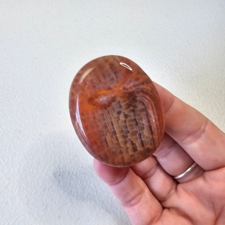 Fire Agate Worry Pocket Stone Crystals Stones BONUS INFO CARD Gifts