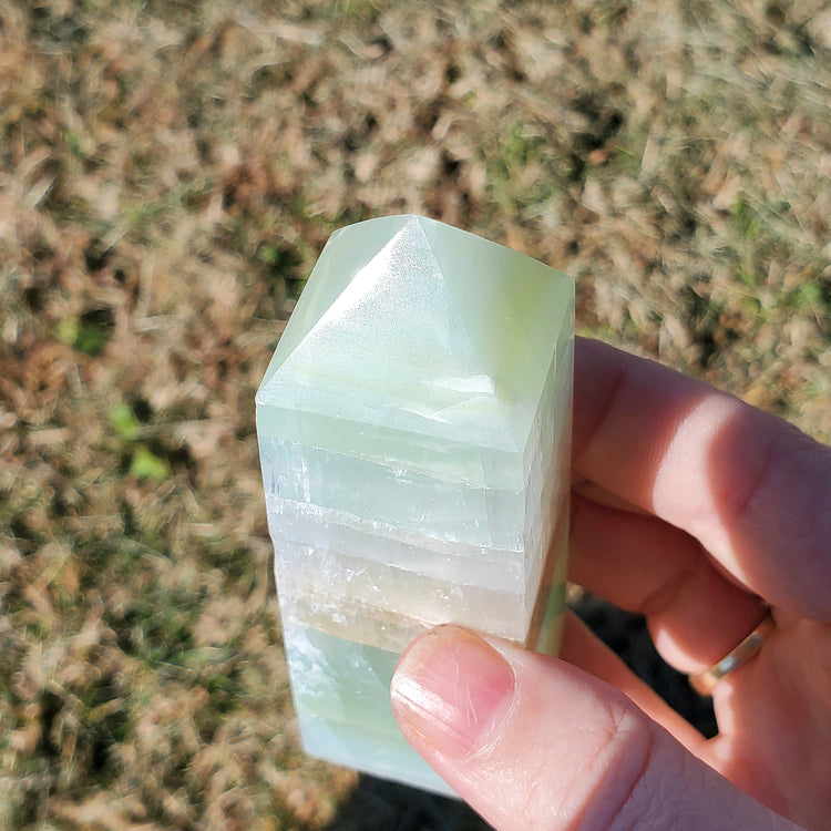 Pistachio Calcite Tower Obelisk Crystal Gift Gorgeous Quality Collectible