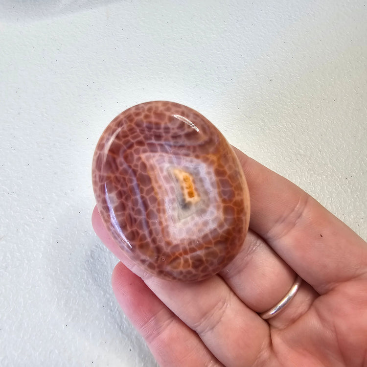 Fire Agate Worry Pocket Stone Crystals Stones BONUS INFO CARD Gifts