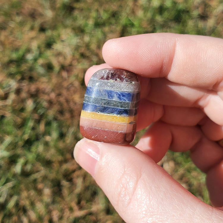 7 Chakra Bonded Tumbled Stone Crystals Collectible Healing Reiki Metaphysical