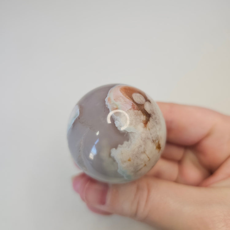 Green Flower Agate Sphere High Quality Collectible