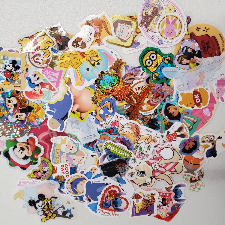 Cartoon Character Kawaii Sticker Flakes 100 Lot Sack Gifts Collectible Japan