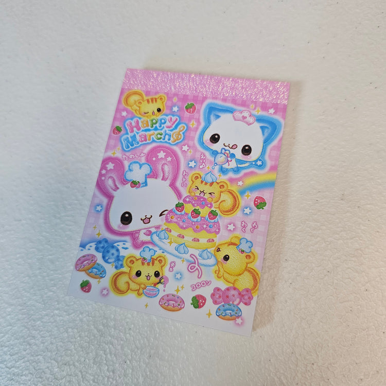 Happy March Mini Memo Pad Kamio Japan Kawaii Stationery Collectible Gifts