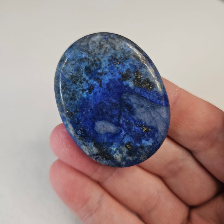 Lapis Lazuli Worry Pocket Stone Pyrite Crystal BONUS Info Card Gifts