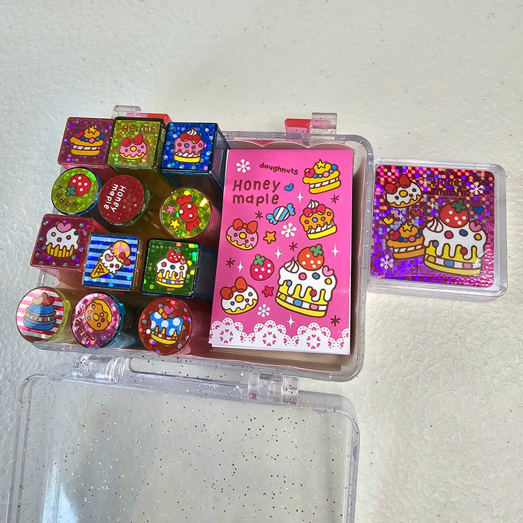 Honey Maple Kawaii Stamp set stampers Japan Retro Collectible Gifts Planner Used