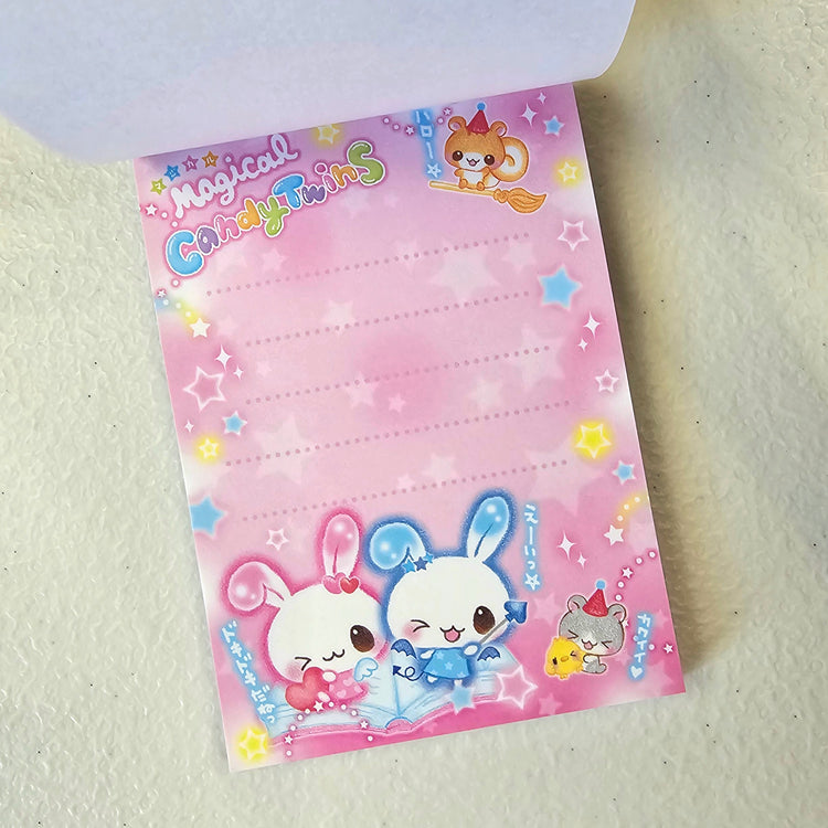 Magical Candy Twins Mini Memo Pad Kawaii Stationery Collectible Gifts