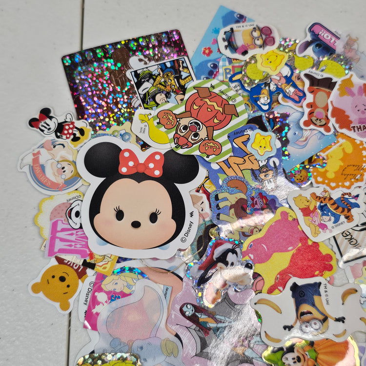 Cartoon Character Kawaii Sticker Flakes 100 Lot Sack Gifts Collectible Japan Deadstock
