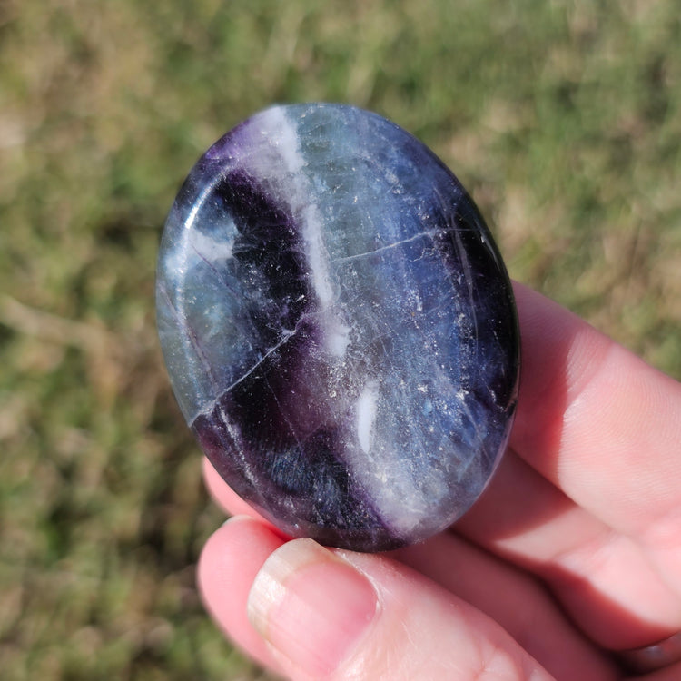 Rainbow Fluorite Worry Pocket Stone Crystals BONUS INFO CARD Gifts