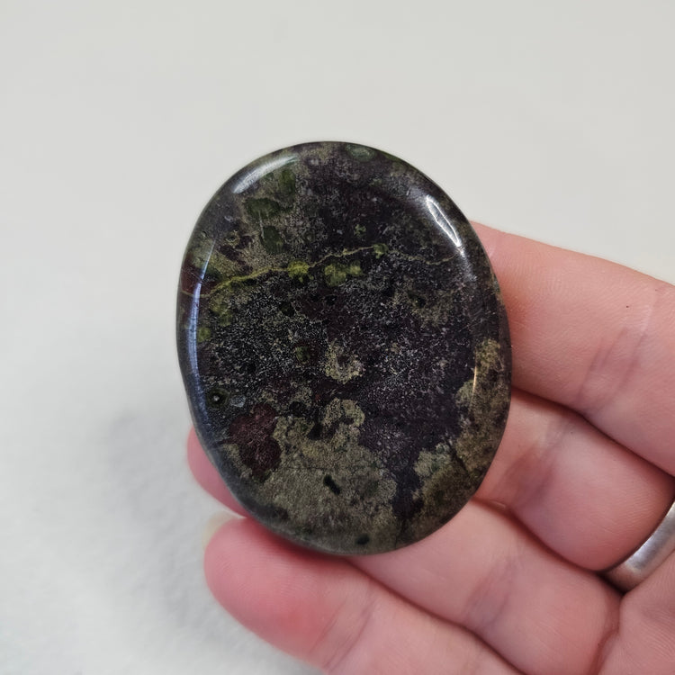 Dragon Blood Jasper Worry Pocket Stone Crystals Mineral Stones Natural BONUS Info Card