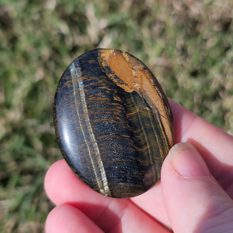 Tiger's Eye Worry Pocket Stone BONUS Info Card Gifts