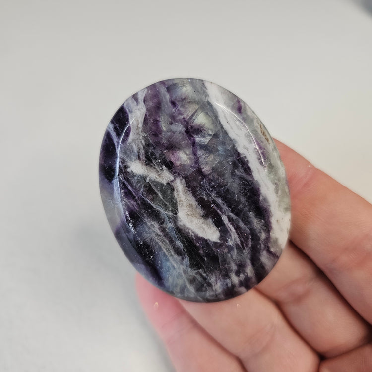 Rainbow Fluorite Worry Pocket Stone Crystals BONUS INFO CARD Gifts