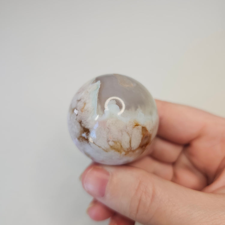 Green Flower Agate Sphere High Quality Collectible