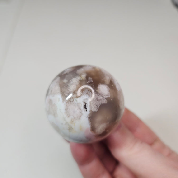 Green Flower Agate Sphere High Quality Collectible