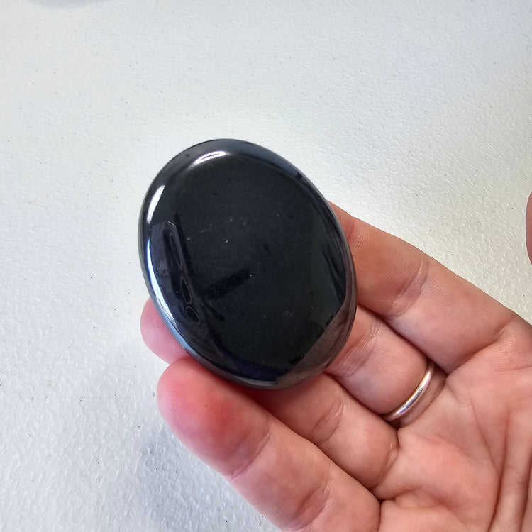 Hematite Stone Worry Pocket Stone Crystals Stones BONUS INFO CARD Gifts