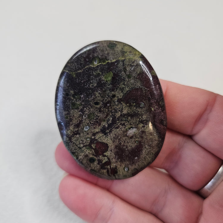 Dragon Blood Jasper Worry Pocket Stone Crystals Mineral Stones Natural BONUS Info Card