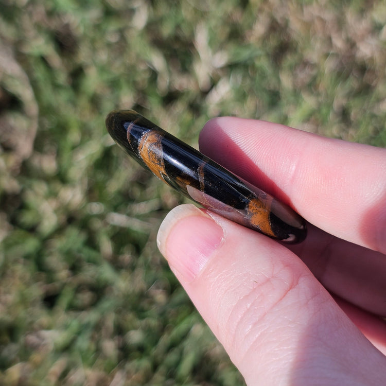 Tiger's Eye Worry Pocket Stone BONUS Info Card Gifts