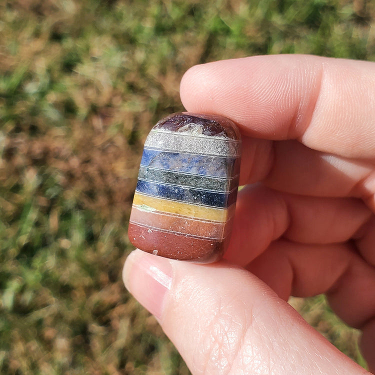 7 Chakra Bonded Tumbled Stone Crystals Collectible Healing Reiki Metaphysical