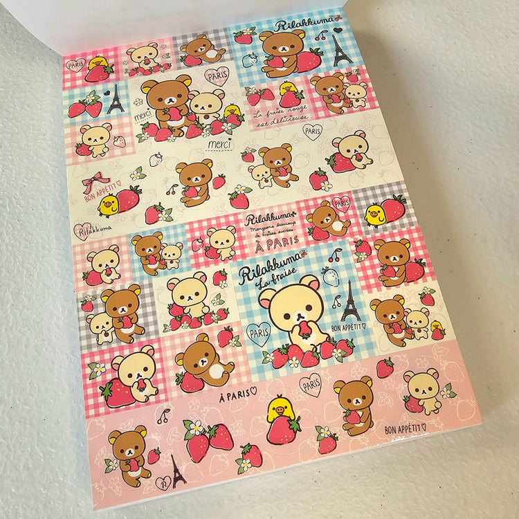 Rilakkuma Large Memo Pad Sticker Page Kawaii Stationery Notepad Collectible