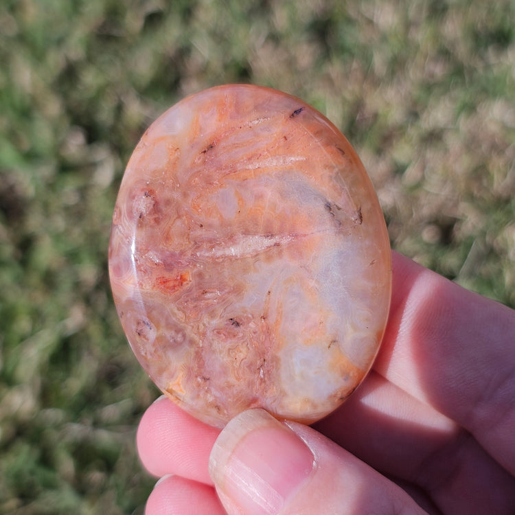 Fire Agate Worry Pocket Stone Crystals Stones BONUS INFO CARD Gifts