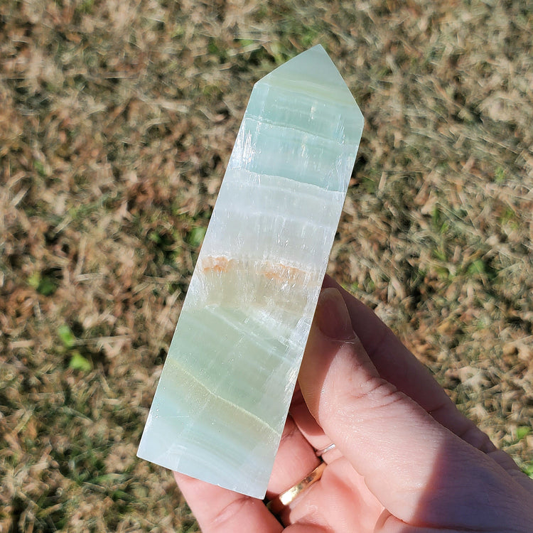 Pistachio Calcite Tower Obelisk Crystal Gift Gorgeous Quality Collectible