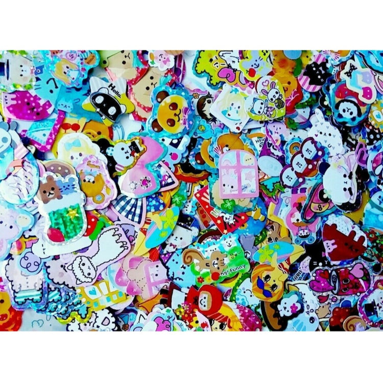 Vintage Kawaii Sticker Flakes Lot 40 Kamio Crux Lemon Co. Q-lia San-x Sack Japan Stationery