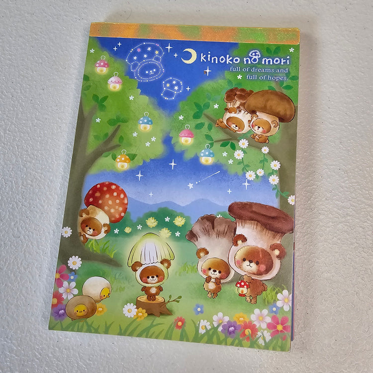 Kinoko No Mori Large Memo Pad Sticker Page Kawaii Stationery Notepad Used