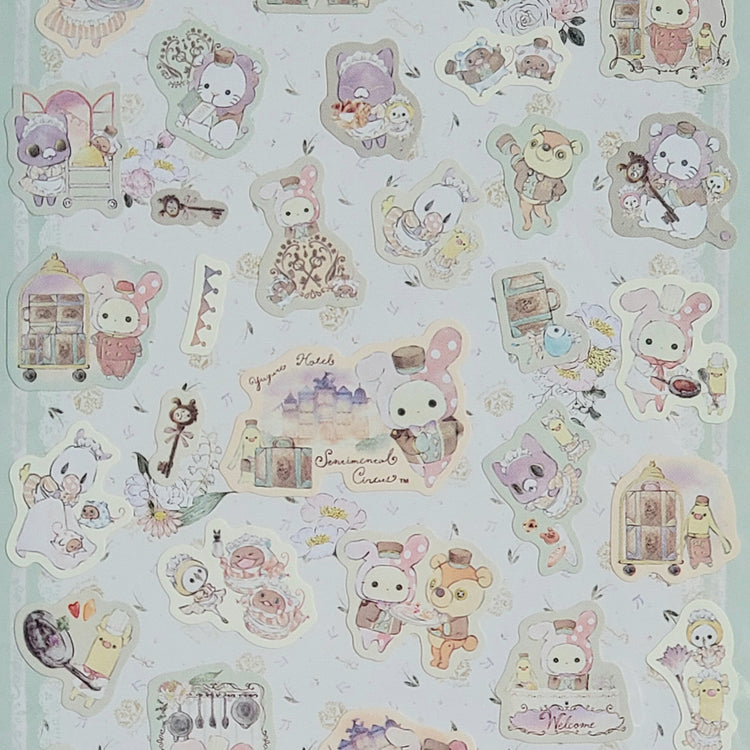 San-x Sentimental Circus Hotel Sticker Sheet stickers Japan Collectible Gifts