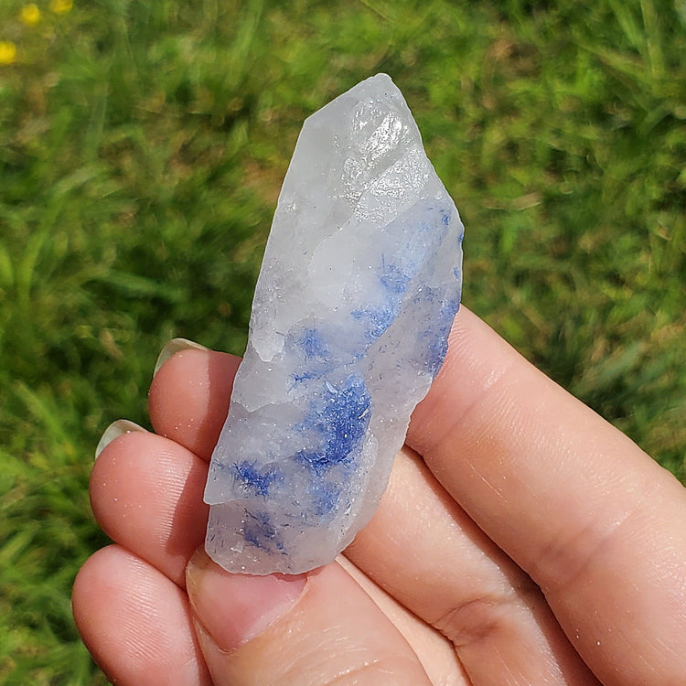 Dumortierite included Quartz Specimen Crystals Minerals Stones BONUS Info Card Metaphysical Nature Reiki Sugary Collectible