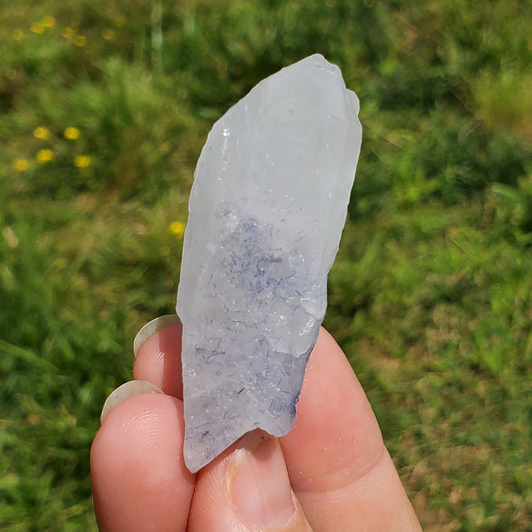 Dumortierite included Quartz Specimen Crystals Minerals Stones BONUS Info Card Metaphysical Nature Reiki Sugary Collectible