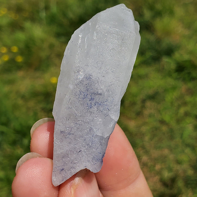 Dumortierite included Quartz Specimen Crystals Minerals Stones BONUS Info Card Metaphysical Nature Reiki Sugary Collectible