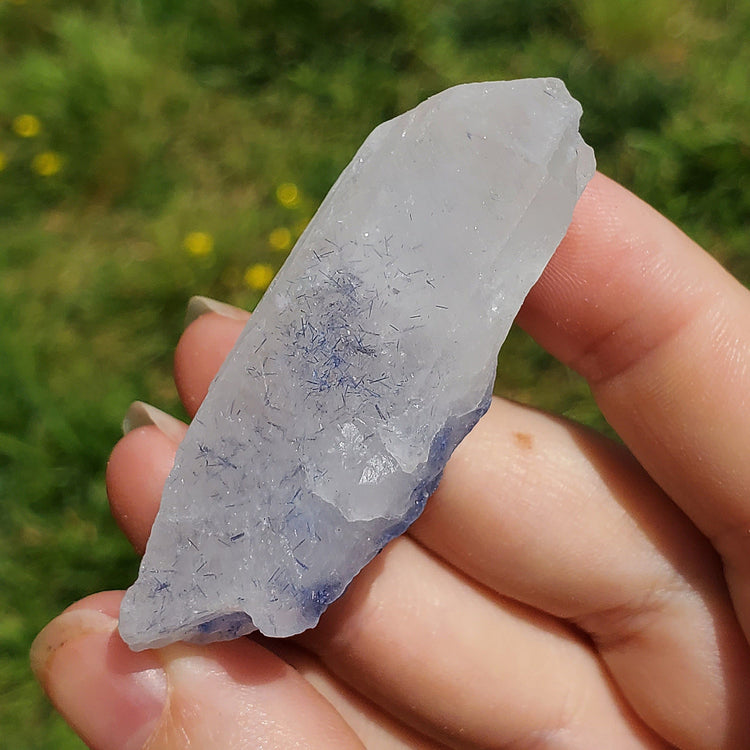 Dumortierite included Quartz Specimen Crystals Minerals Stones BONUS Info Card Metaphysical Nature Reiki Sugary Collectible