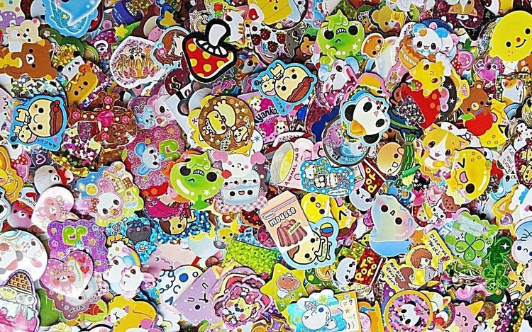 Kawaii Sticker Flakes 40 Lot Sack San-x Kamio Mind Wave Q-lia Crux Vintage Gifts Collectible