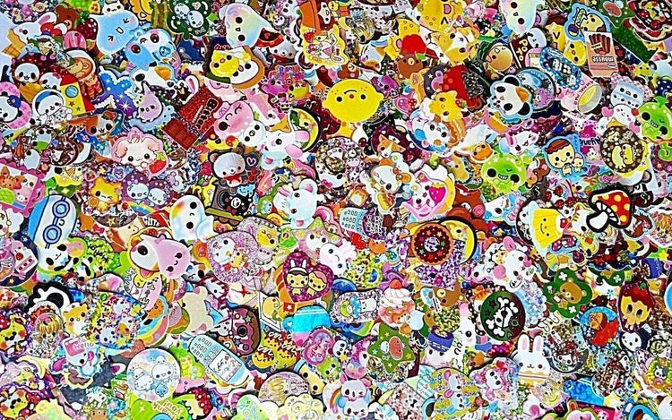 Kawaii Sticker Flakes 40 Lot Sack San-x Kamio Mind Wave Q-lia Crux Vintage Gifts Collectible