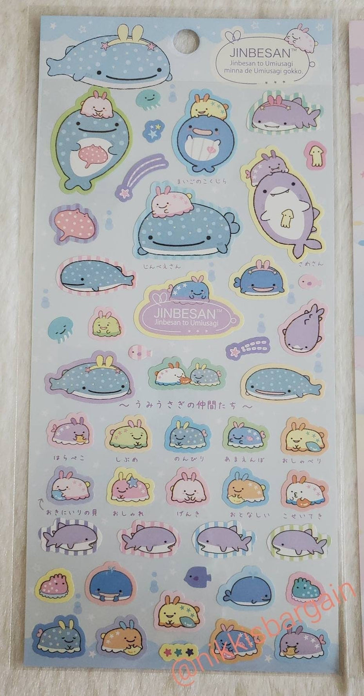 San-x Jinbesan Umiusagi Kawaii Sticker Sheet stickers Japan Sea Slug 2022