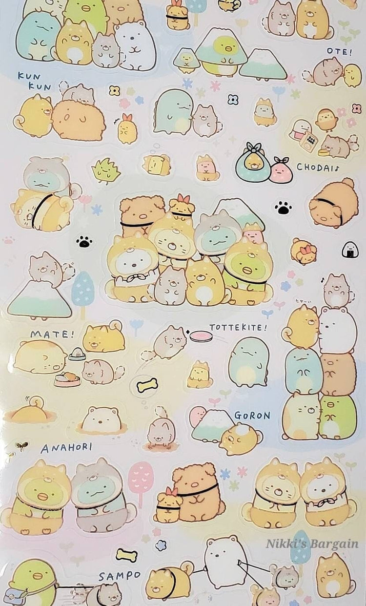 San-x Sumikko Gurashi Dog Costume Sticker Sheet stickers Japan 2022 B