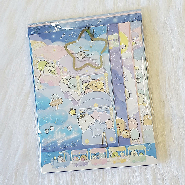 San-x Sumikko Gurashi Rainbow Sky Letter Set Stationery Kawaii Japan Mail Writing Collectible Gifts