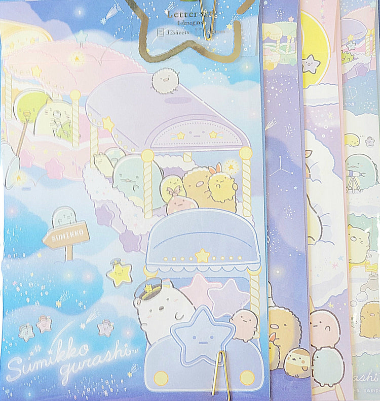San-x Sumikko Gurashi Rainbow Sky Letter Set Stationery Kawaii Japan Mail Writing Collectible Gifts