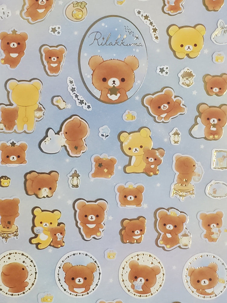 San-x Rilakkuma Star Light Stickers Sticker Sheet Japan Kawaii Collectible Gifts Stationery A