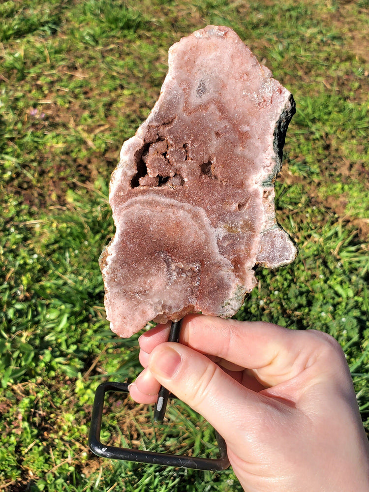Beautiful Pink Amethyst on Stand BONUS Info Card Crystals Minerals Specimen Nature Reiki Sparkle Collectible
